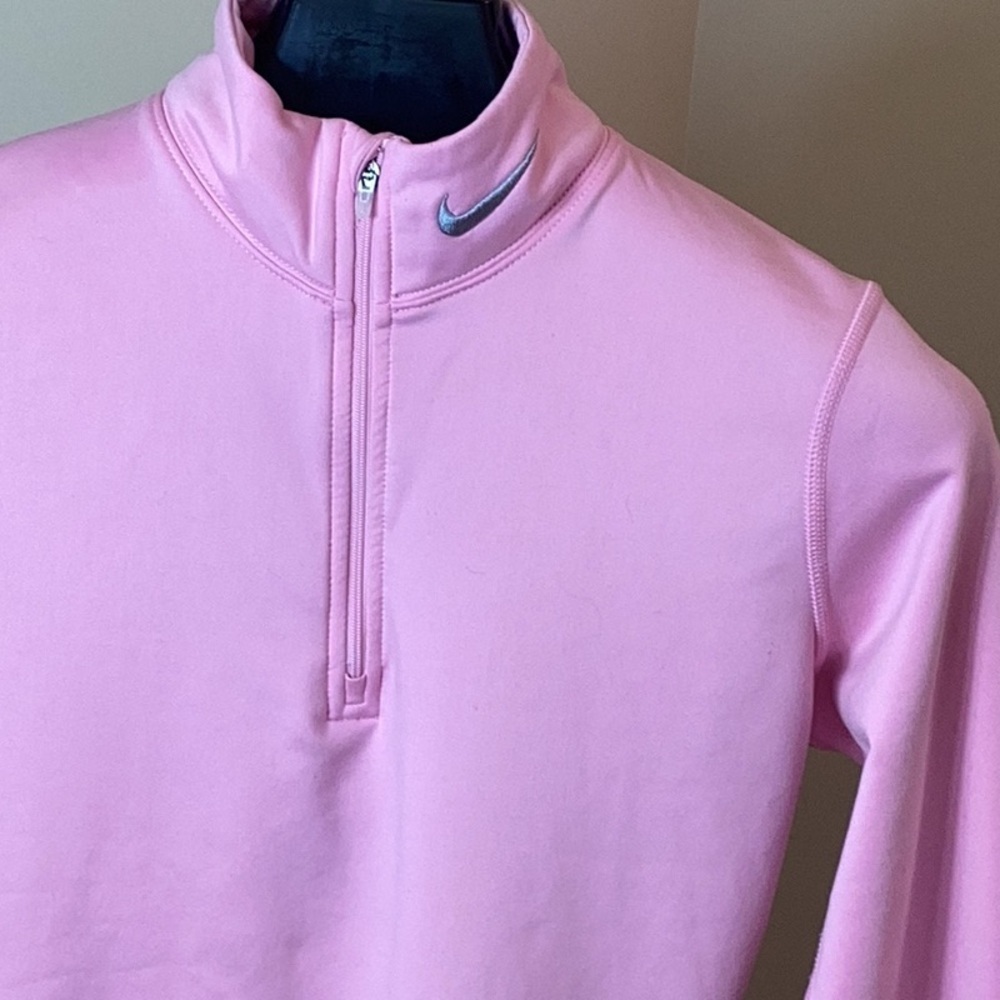 Nike Pink Pullover Athletic Top with Gray Swoosh